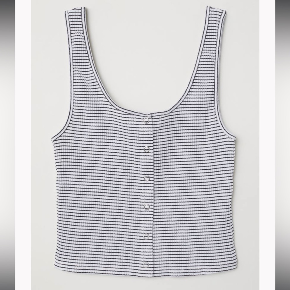 H&M Divided Crop Tank Top with Snap Fasteners